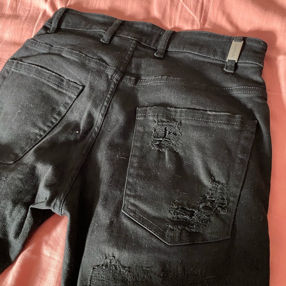 Mens Destroyed Deconstructed Represent Black Jeans - image 3